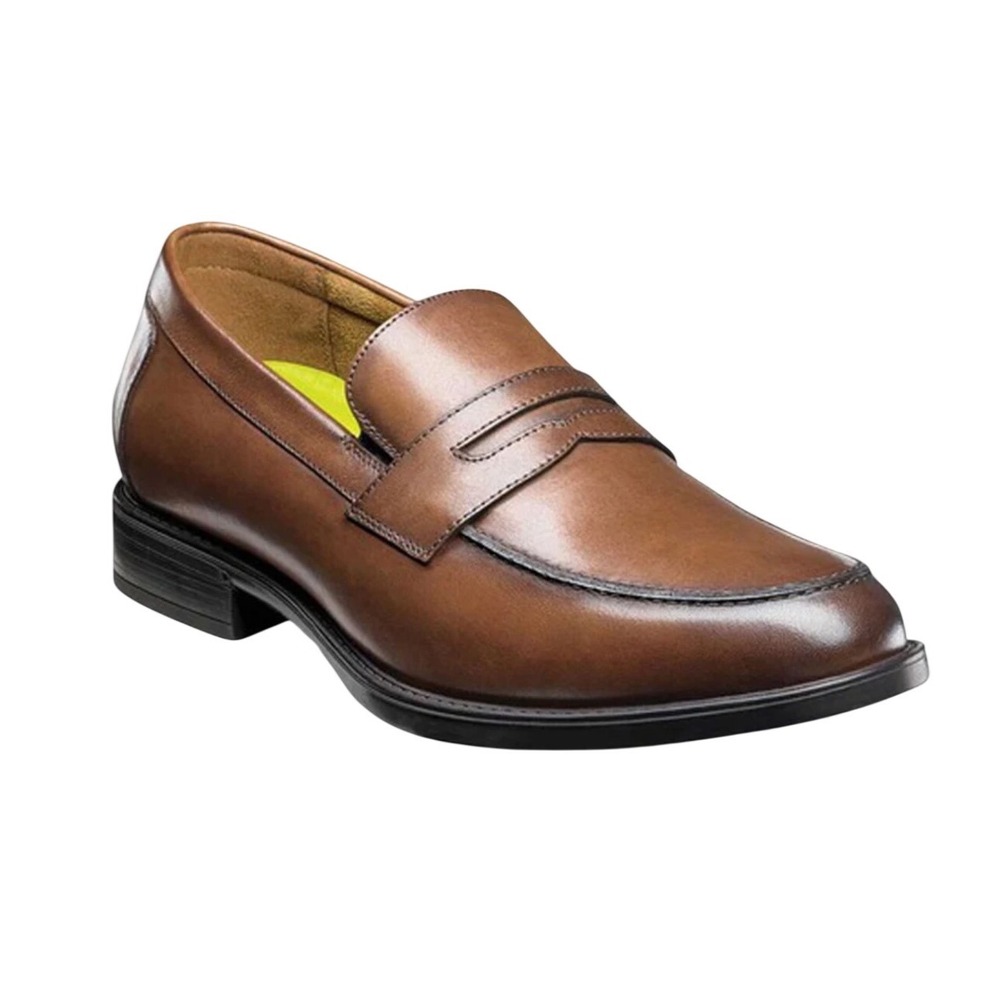Florsheim Imperial Midtown Penny Loafers Mens 8.5 D Cognac Tan Leather 12134-221